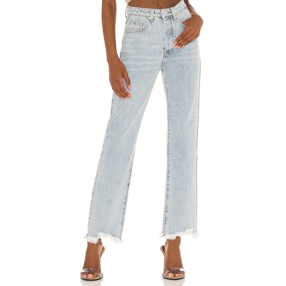 SUPERDOWN Revolve Marilyn Denim Straight leg Jean in light blue wash - Picture 1 of 6